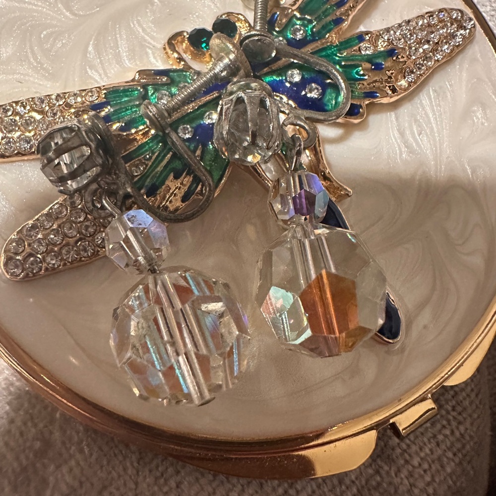 Antique & Unique (1920’s)  Faceted Silver Crystal Drop Earrings